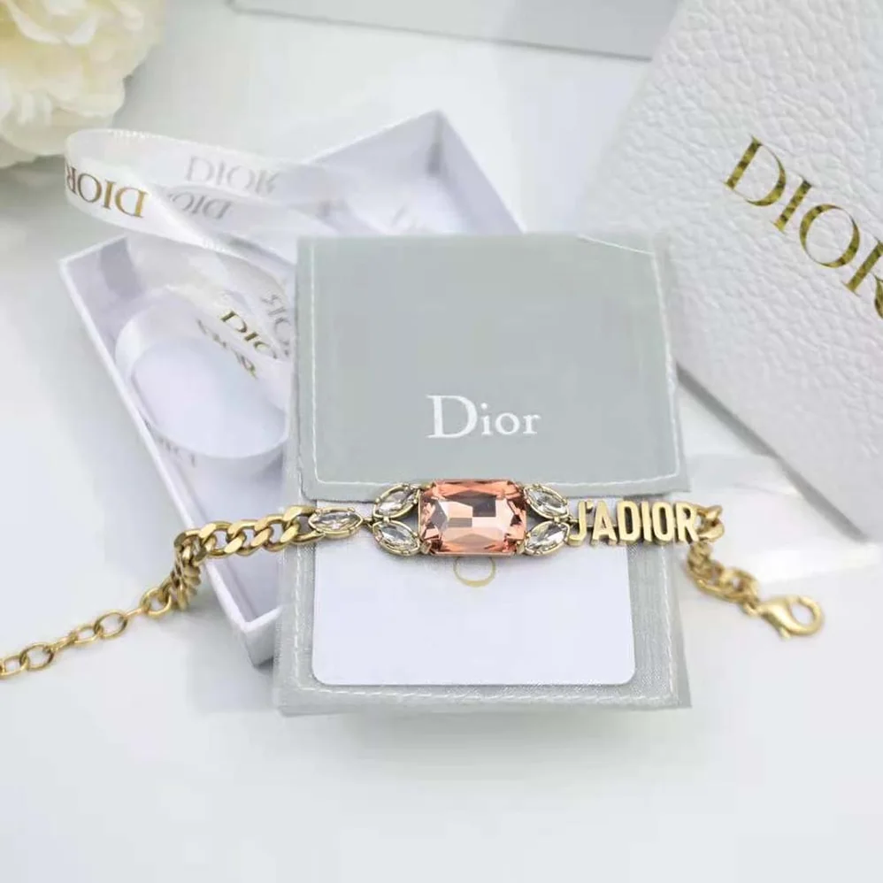 Dior J'Adior Bracelet Antique Gold-Finish Metal and Multicolor Crystals for Women Dior J'Adior Bracelet Antique Gold-Finish Metal and Multicolor Crystals for Women