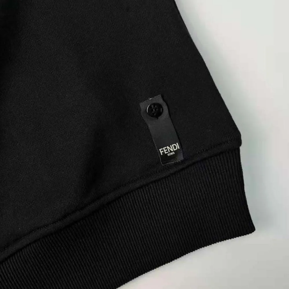 Fendi Black Jersey Sweatshirt-FY0178AQJ9F0QA1 for Men