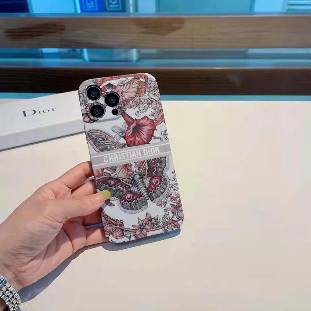 Dior Diortravel Cover for Apple iPhone Toile De Jouy Reverse Printed Calfskin for Women