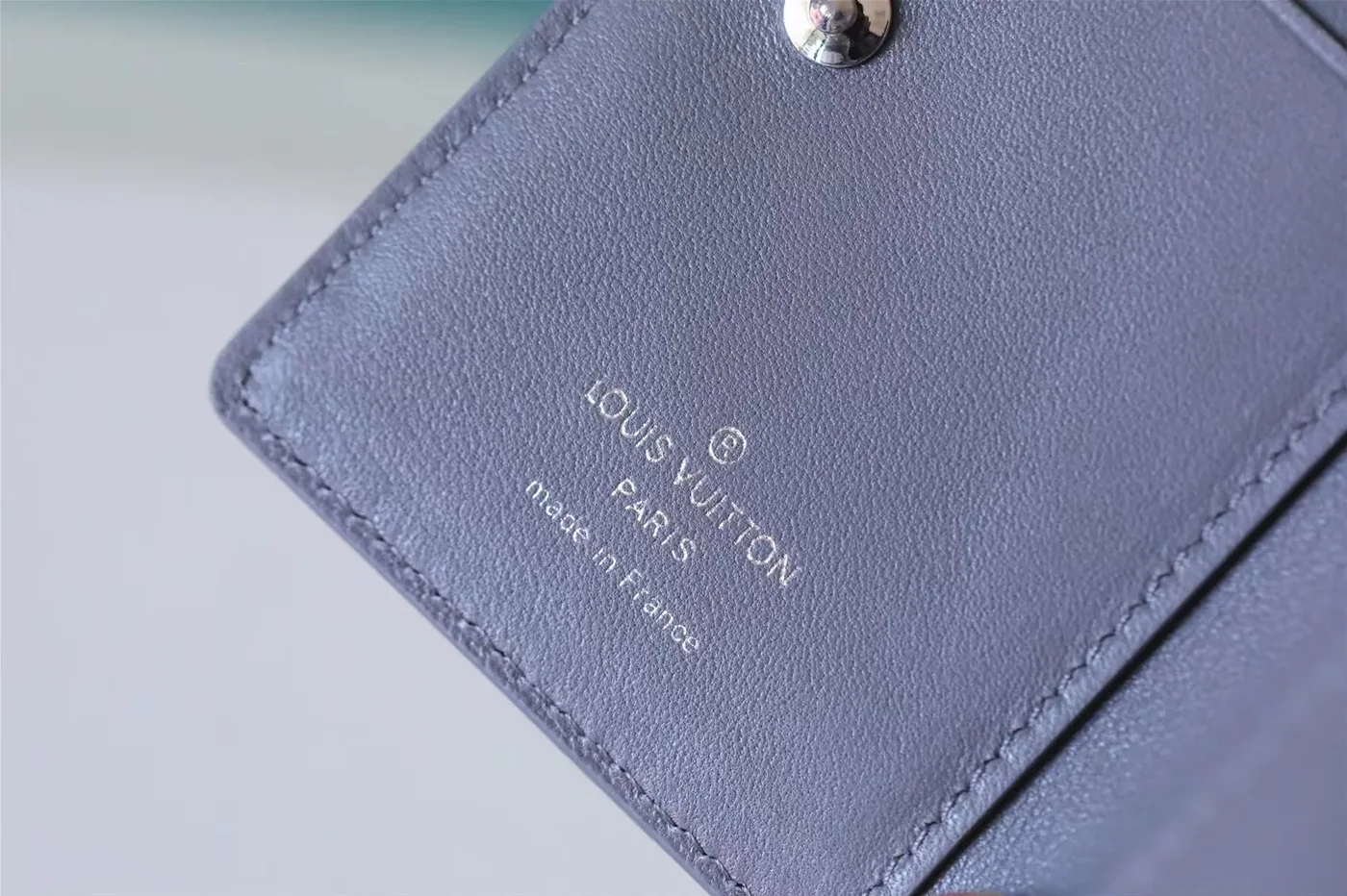 Louis Vuitton Lou Wallet / Monogram Embossed Grey Silver Hardware Louis Vuitton Lou Wallet / Monogram Embossed Grey Silver Hardware