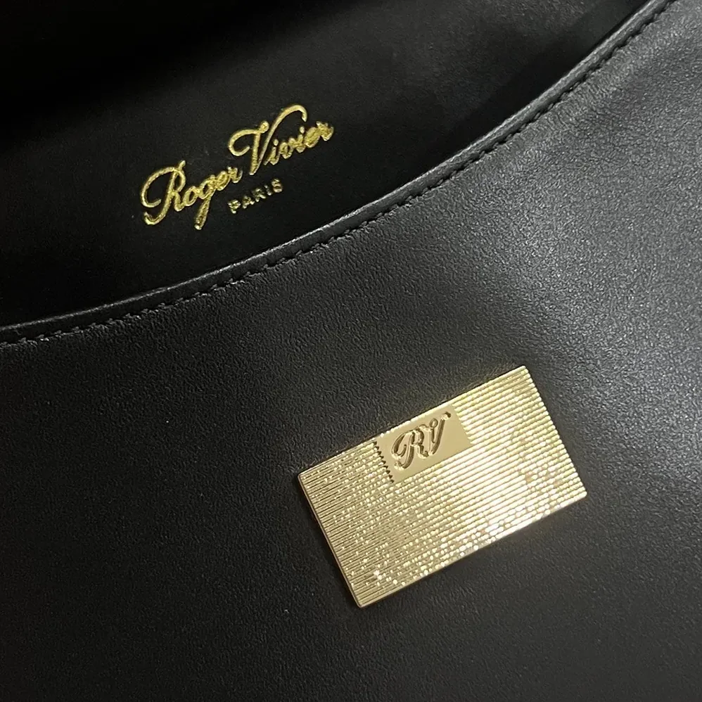 Roger Vivier Cabas Efflorescence Mini Bag in Leather for Women in Black