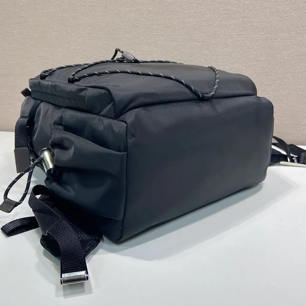 Prada Speedrock Re-Nylon And Leather Backpack for Unisex in Black