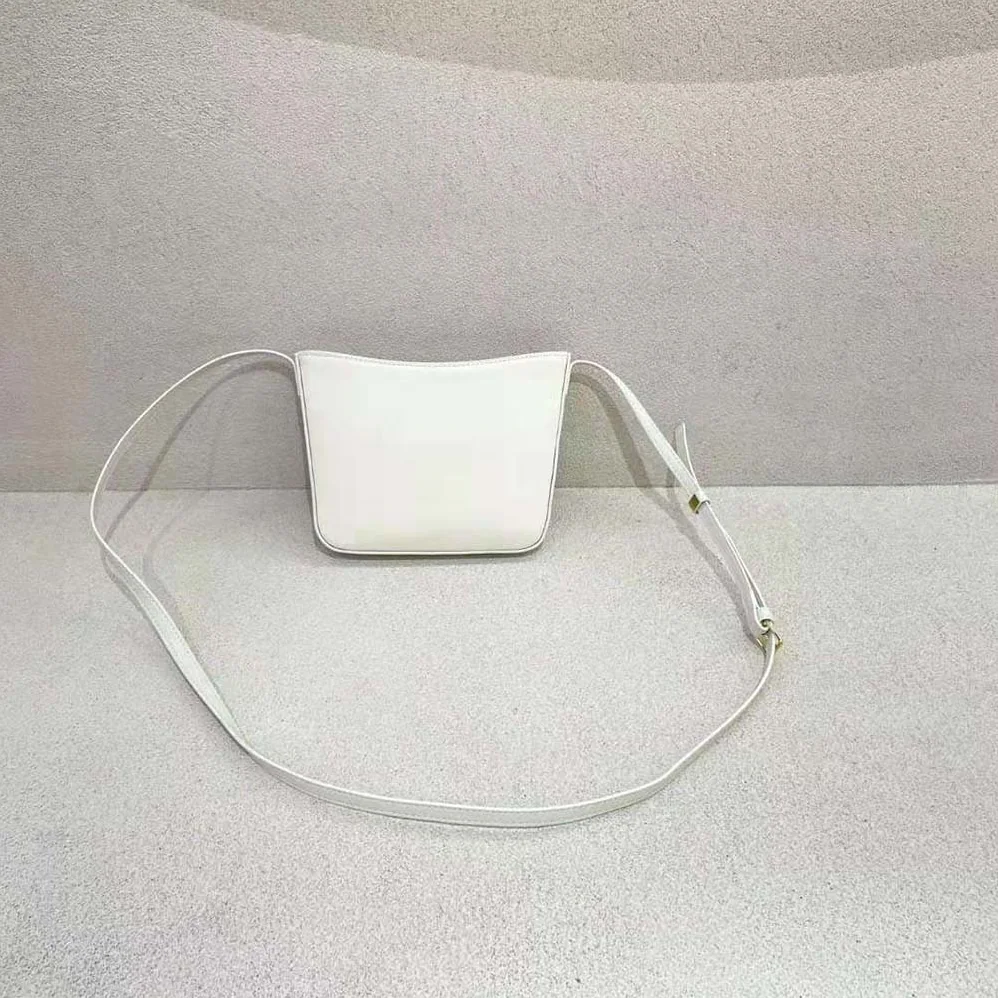 Celine Medium Celine Croque Bag in Shiny Calfskin for Women in White