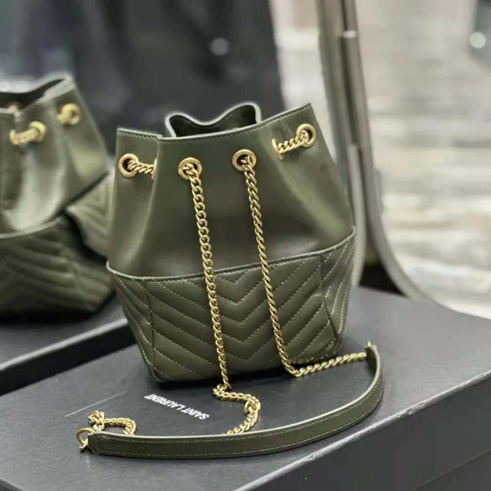 Saint Laurent YSL Joe Backpack in Lambskin for Women in Green Saint Laurent YSL Joe Backpack in Lambskin for Women in Green