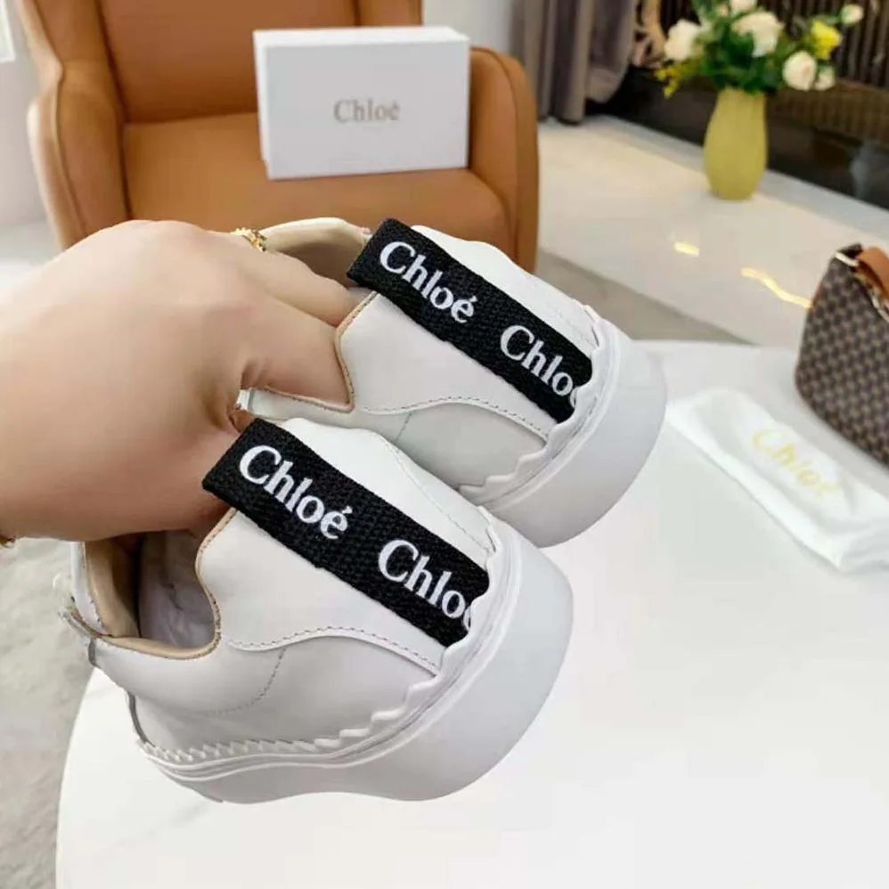 Chloe Lauren Sneaker in Smooth Calfskin for Women in White