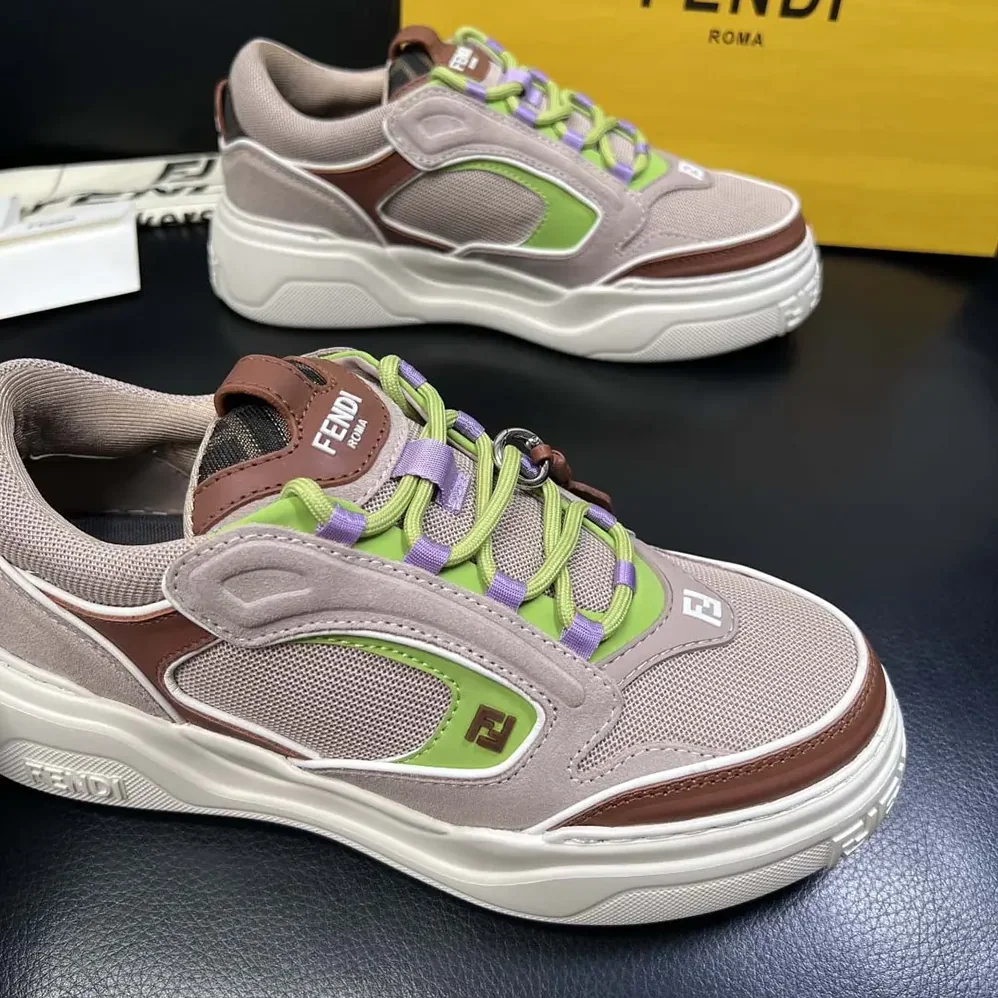 Fendi Force Sneakers Beige Mesh and Brown Leather Low for Unisex in tops Fendi Force Sneakers Beige Mesh and Brown Leather Low for Unisex in tops