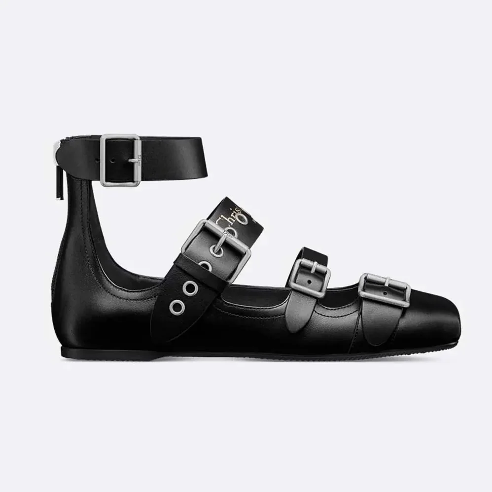 Dior Punk Ballet Flat Black Supple Calfskin for Women Dior Punk Ballet Flat Black Supple Calfskin for Women