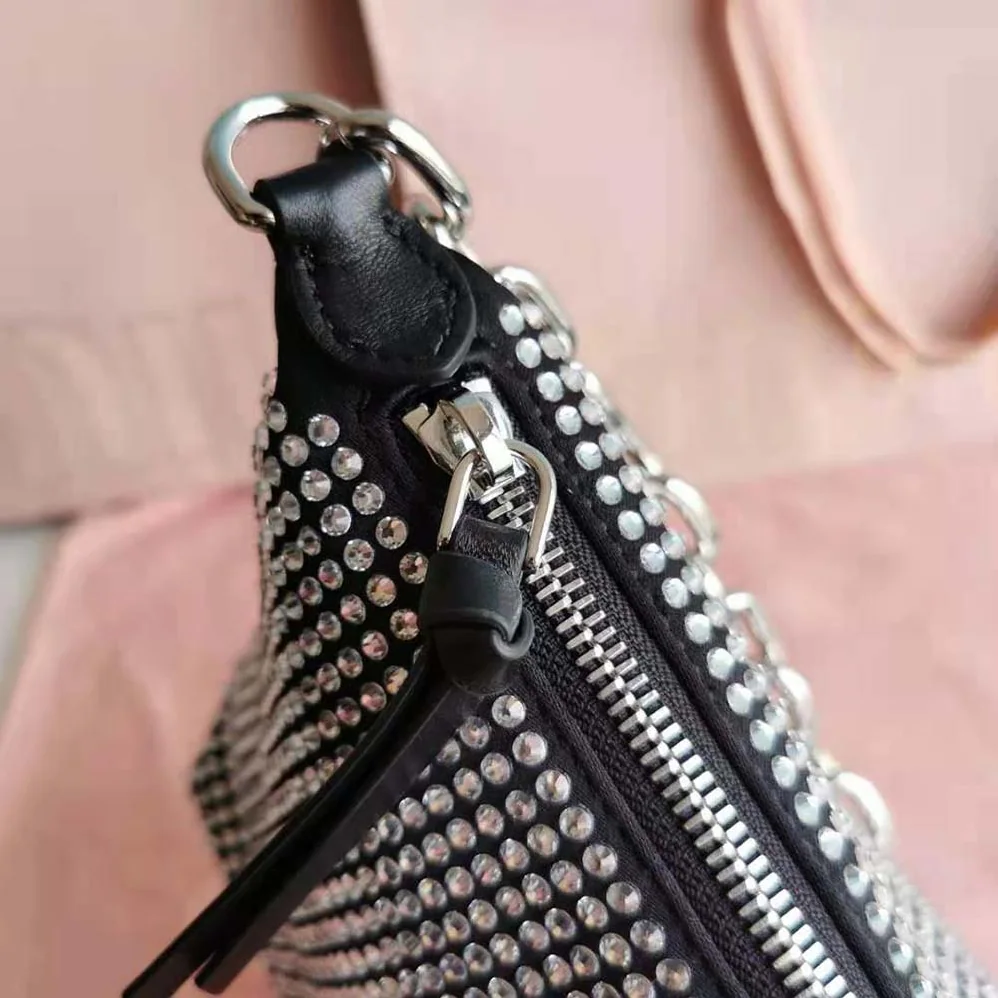 Miu Miu Spirit Satin Bag with Appliqués for Women in Black Miu Miu Spirit Satin Bag with Appliqués for Women in Black