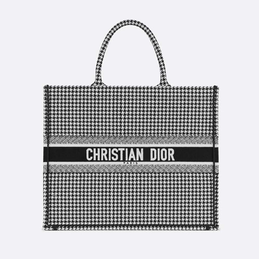 Dior Book Tote Bag in Embroidered Canvas-Black for Women in Black Dior Book Tote Bag in Embroidered Canvas-Black for Women in Black
