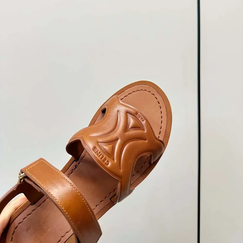 Celine Sunny Sandal in Calfskin – Vegetal Tanning for Women in Tan Celine Sunny Sandal in Calfskin – Vegetal Tanning for Women in Tan