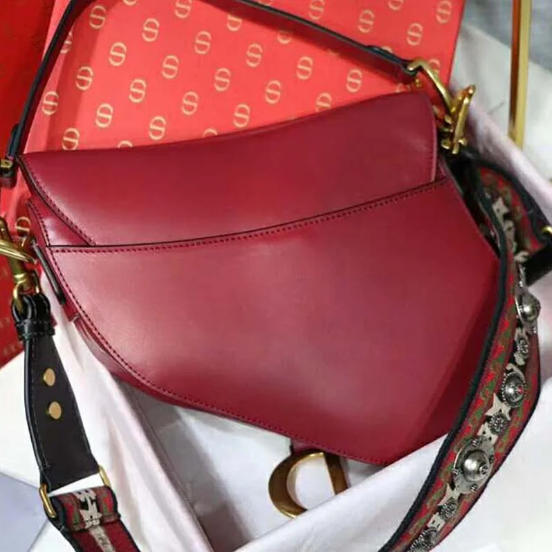 Dior Saddle Bag in Red Calfskin for Women