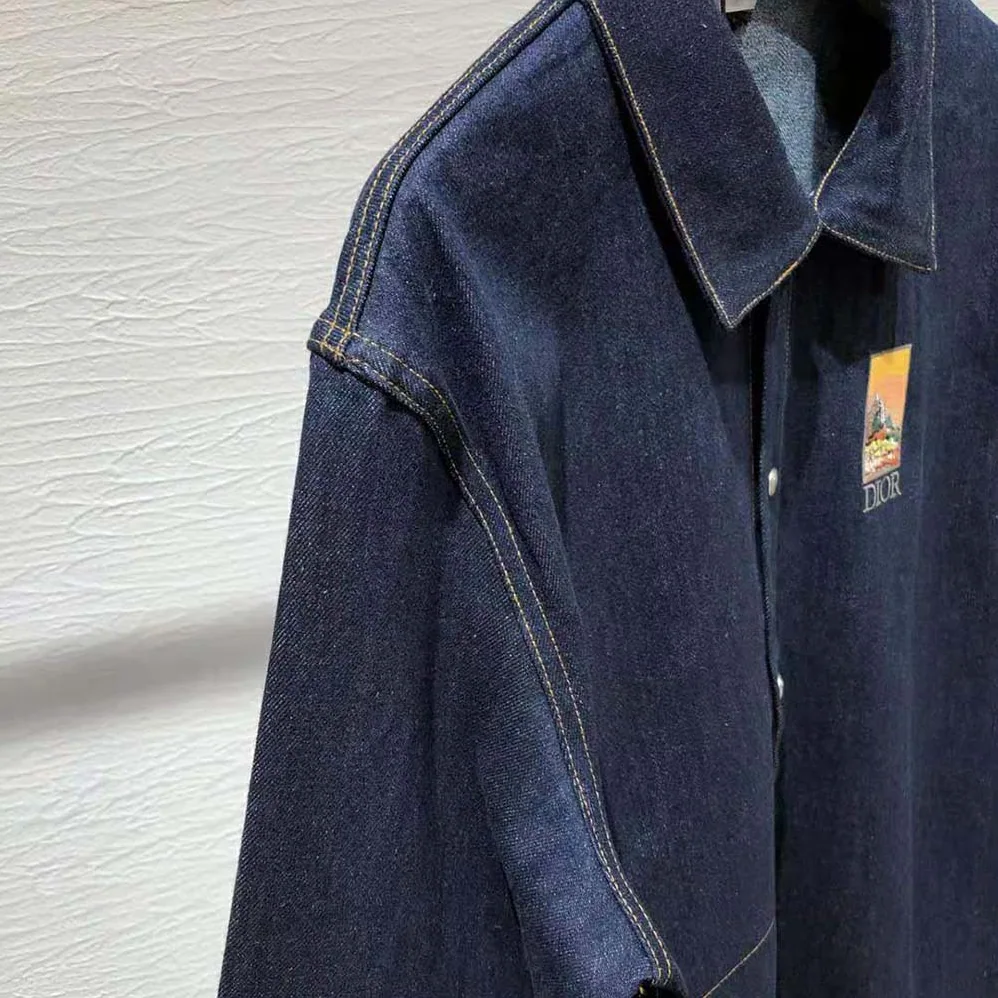 Dior Dior and Jack Kerouac Overshirt Blue Cotton Denim for Men Dior Dior and Jack Kerouac Overshirt Blue Cotton Denim for Men