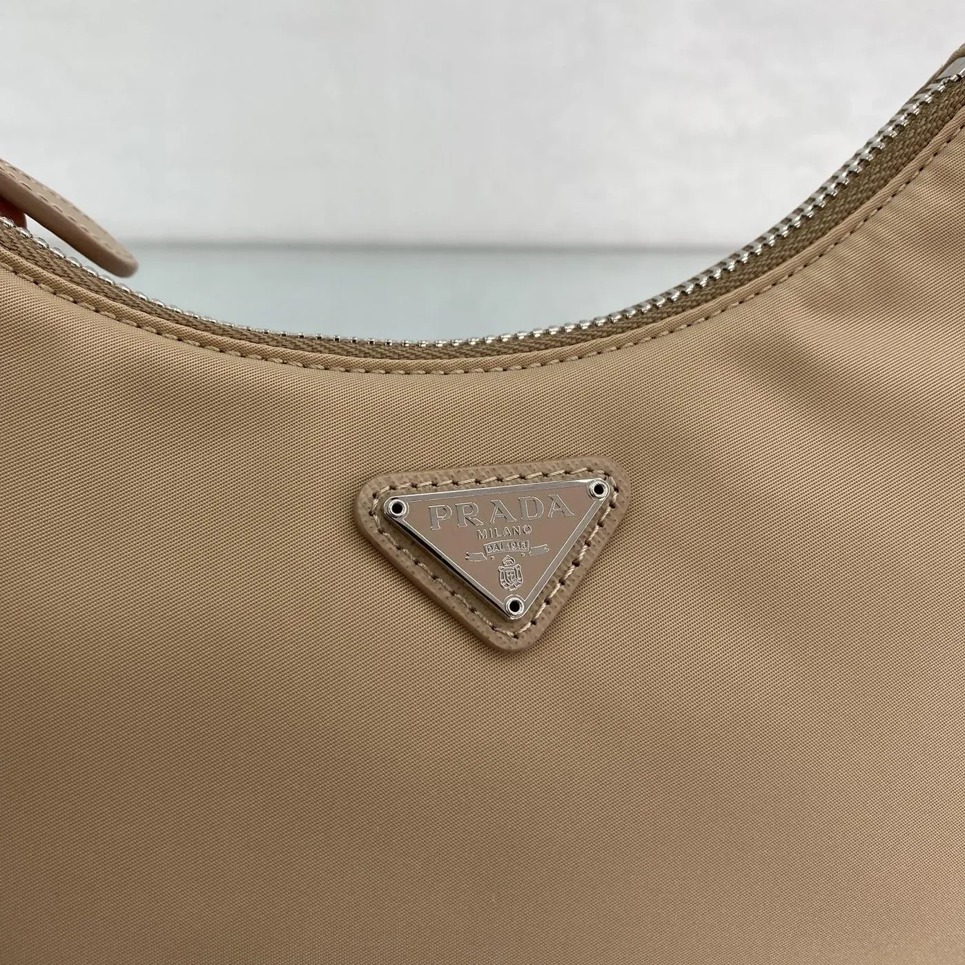 Prada Re- 2005 Saffiano Leather Bag Beige
