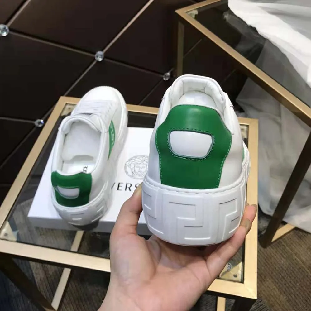 Versace A Classic Low Top Greca Sneakers for Women in Green Versace A Classic Low Top Greca Sneakers for Women in Green