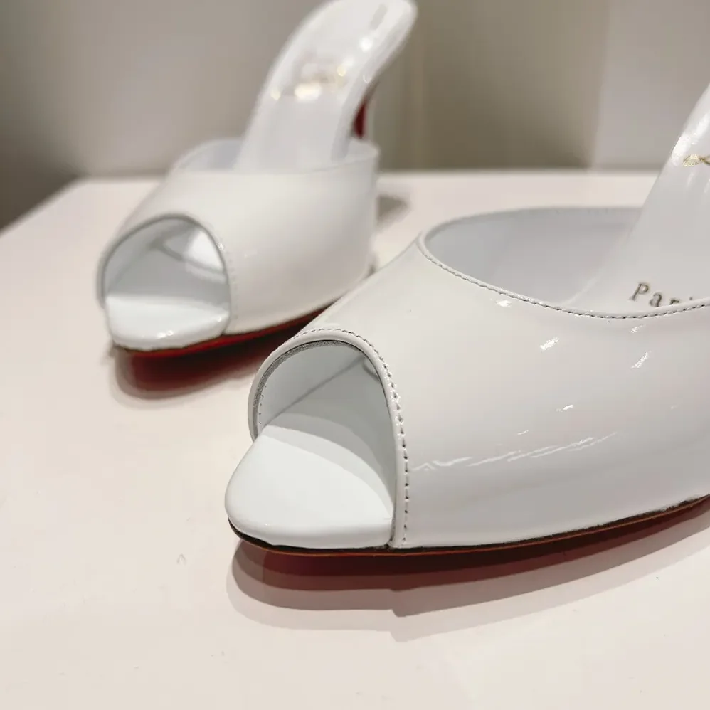 Christian Louboutin Me Dolly 100 mm Mules Patent Calf for Women in White