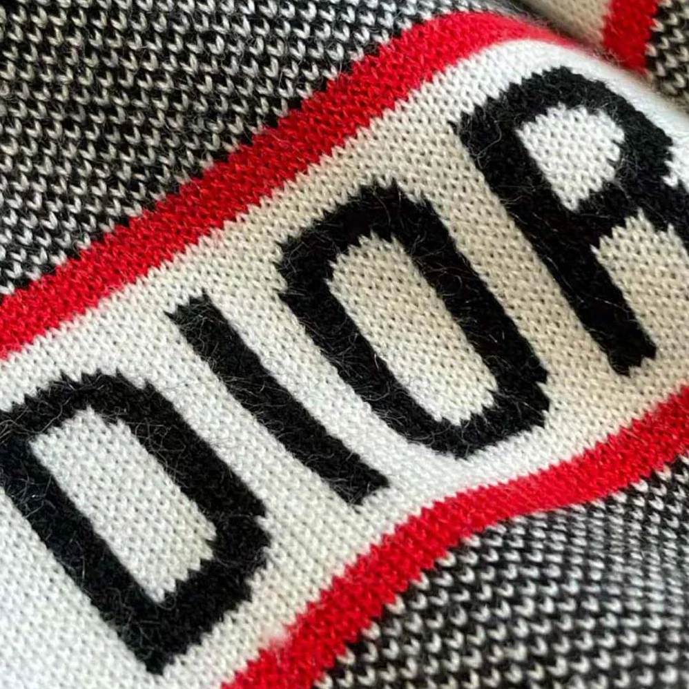 Dior Dioramour Sweater Black White and Red D-Chess Heart Double-Sided Technical Cashmere Knit and Wool for Women Dior Dioramour Sweater Black White and Red D-Chess Heart Double-Sided Technical Cashmere Knit and Wool for Women
