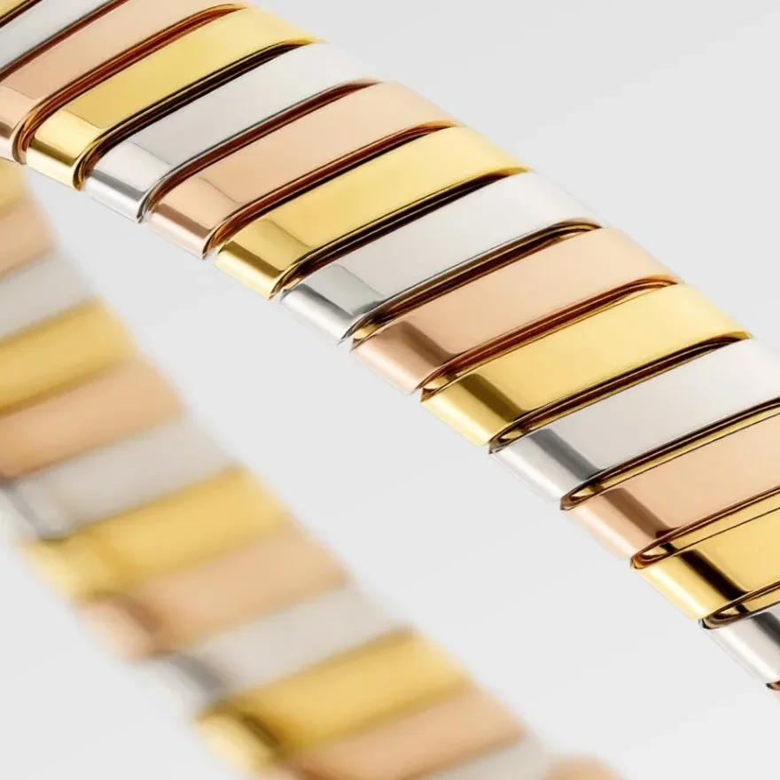 Bvlgari Tubogas Bracelet Yellow in White/Rose Gold