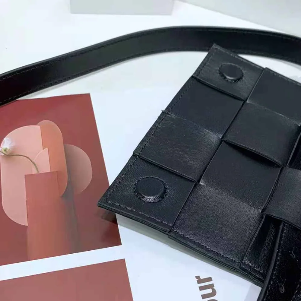 Bottega Veneta Belt Cassette Mini Intreccio Leather Belt Bag for Women in Black Bottega Veneta Belt Cassette Mini Intreccio Leather Belt Bag for Women in Black