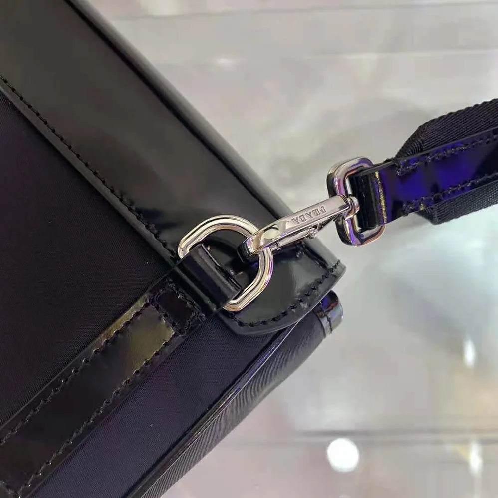 Prada Re-Nylon and Leather Shoulder Bag for Women in Black