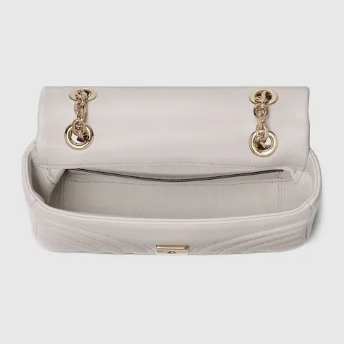 Gucci Marmont Small Shoulder Bag in Light Grey Gold Hardware Gucci Marmont Small Shoulder Bag in Light Grey Gold Hardware