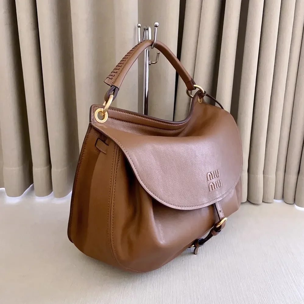 Miu Miu Rendez for Women in Vous Leather Bag Oak