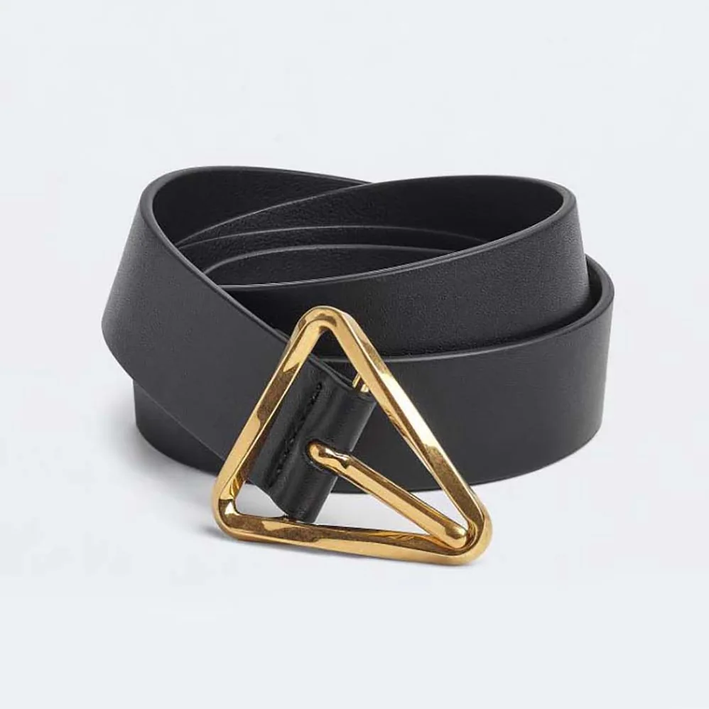 Bottega Veneta Grasp Belt in Calfskin Leather for Women in Black Bottega Veneta Grasp Belt in Calfskin Leather for Women in Black