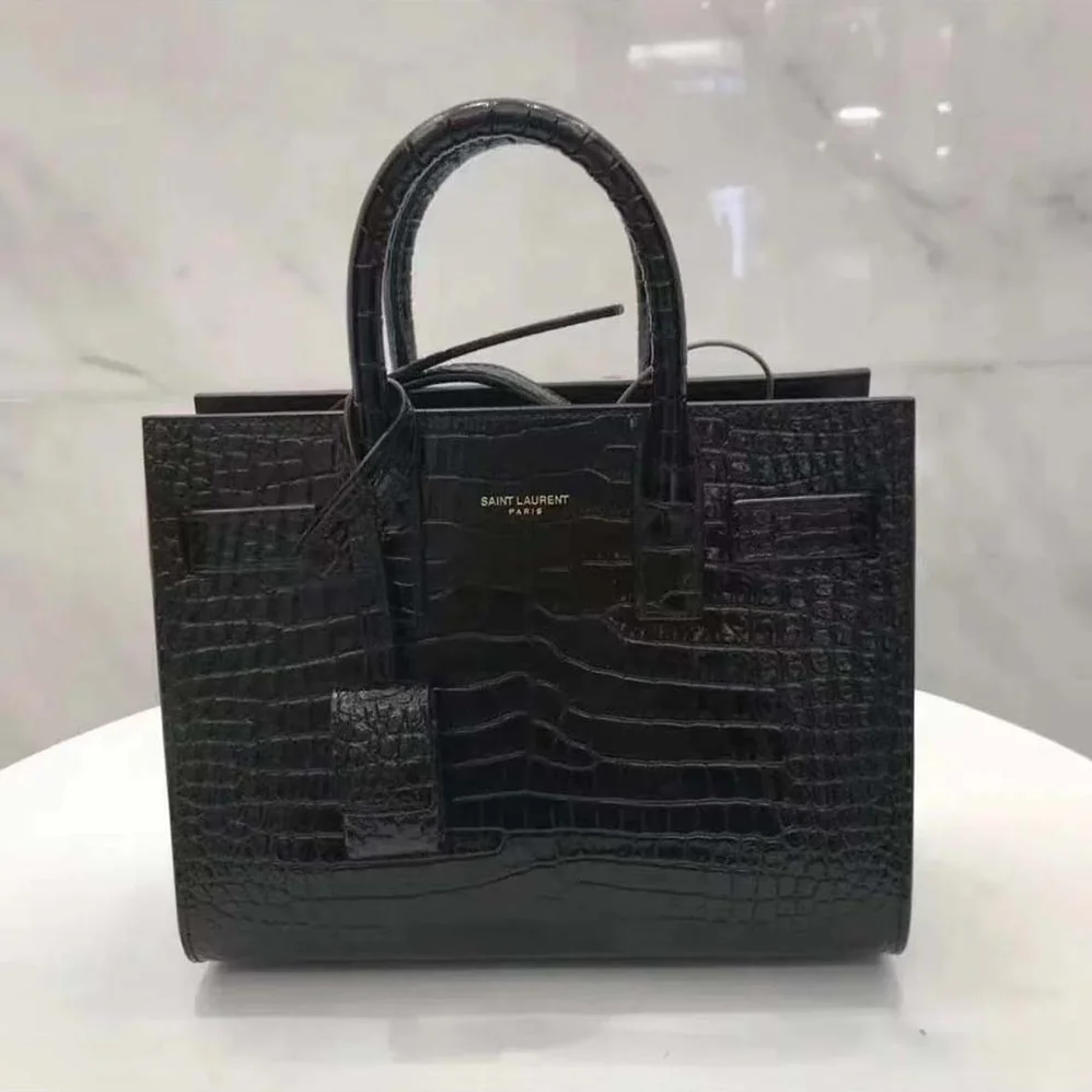 Saint Laurent YSL Sac De Jour Small in Matte Embossed Crocodile Leather for Women