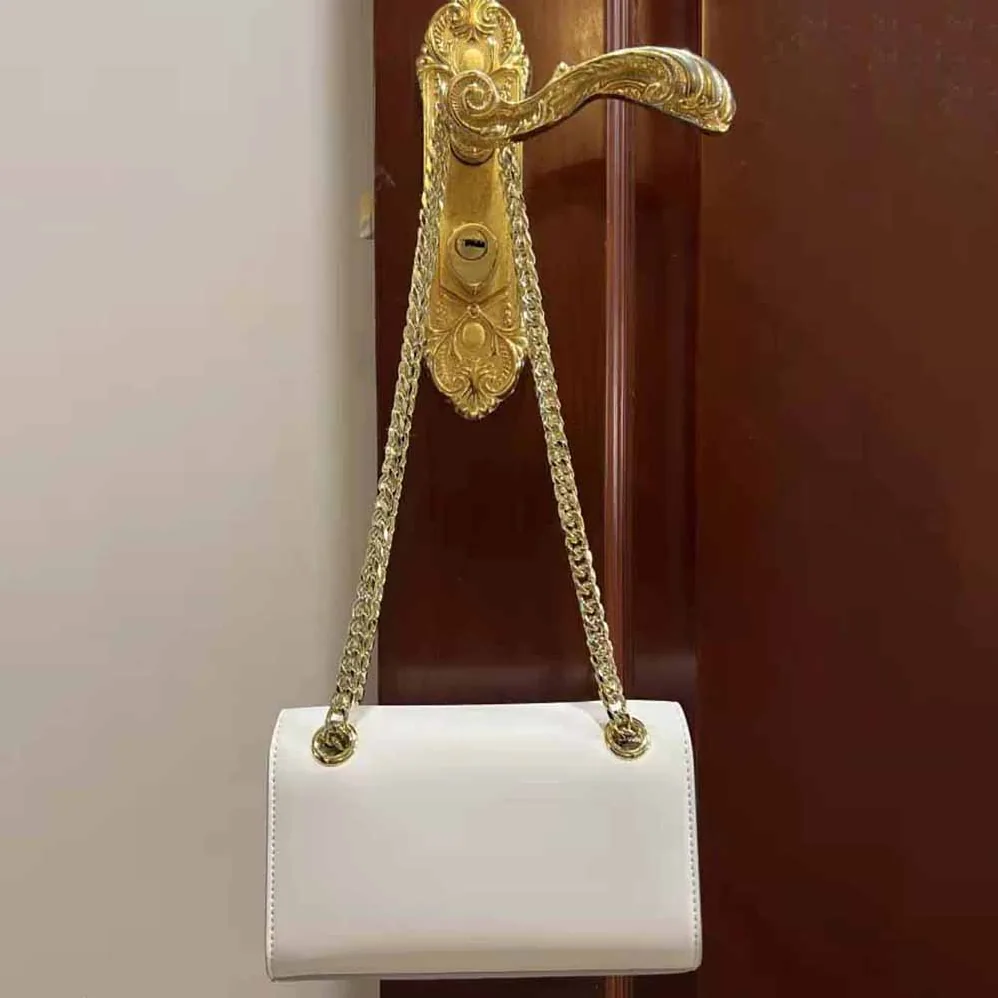 Dolce Gabbana D&G Polished Calfskin 3.5 Phone Bag for Women in White Dolce Gabbana D&G Polished Calfskin 3.5 Phone Bag for Women in White