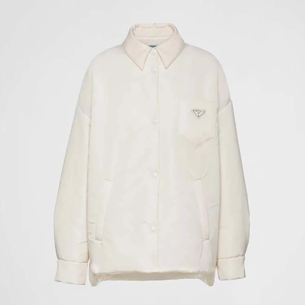 Prada Light Re-Nylon Padded Jacket for Women in White Prada Light Re-Nylon Padded Jacket for Women in White