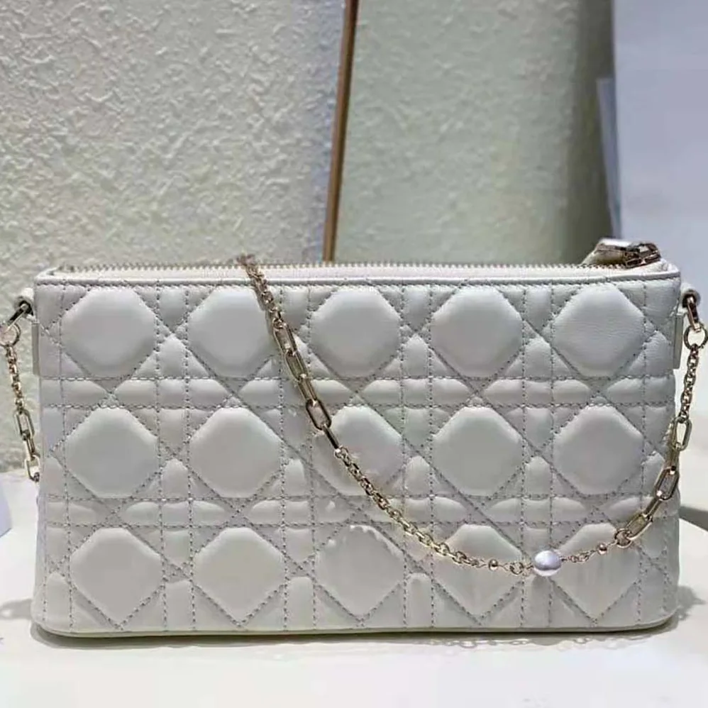 Dior Miss Dior Dior Midi Mini Bag White Cannage Lambskin for Women