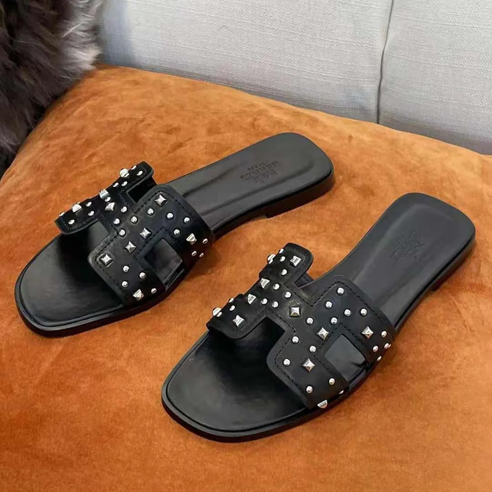 Hermes Oran Sandal in Calfskin Black for Women Hermes Oran Sandal in Calfskin Black for Women