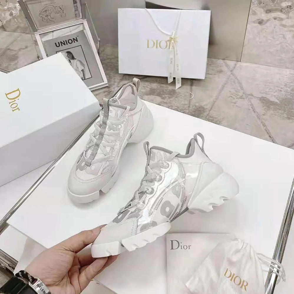 Dior D-connect Sneaker White Dior Spatial Printed Reflective Technical Fabric for Women