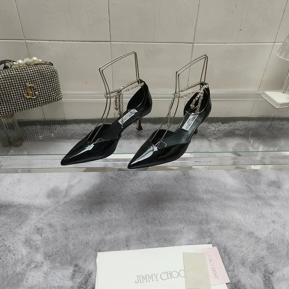 Jimmy Choo Stevie 50 Black Patent Leather Pumps for Women Jimmy Choo Stevie 50 Black Patent Leather Pumps for Women