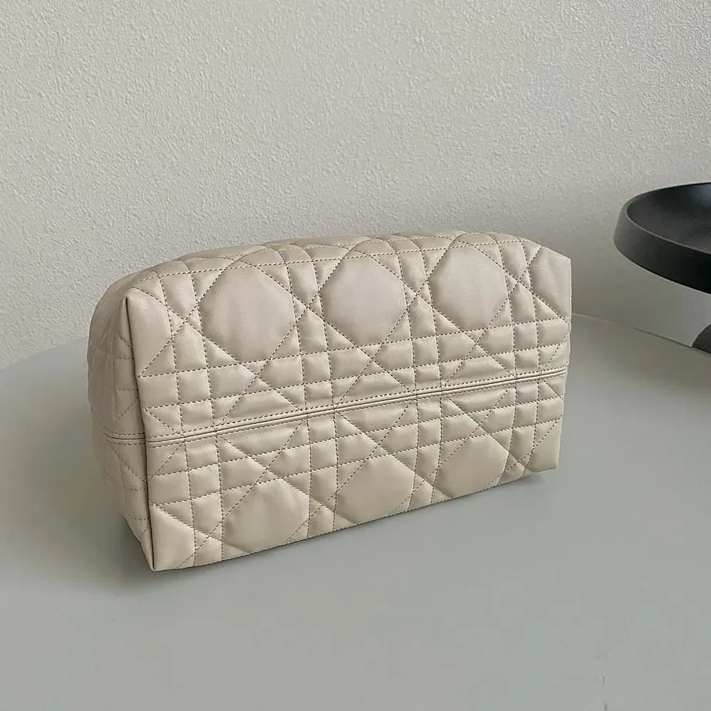 Dior Medium Dior Toujours Bag Powder Beige Macrocannage Calfskin for Women