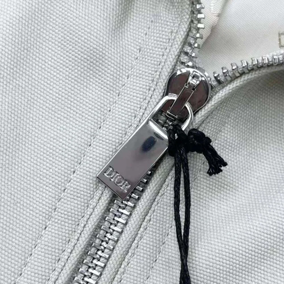 Dior Bomber Jacket Gray Cotton Canvas for Men Dior Bomber Jacket Gray Cotton Canvas for Men