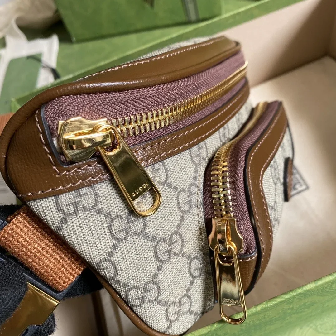 Gucci Belt Bag With Interlocking G Beige And Ebony GG Supreme Canvas /