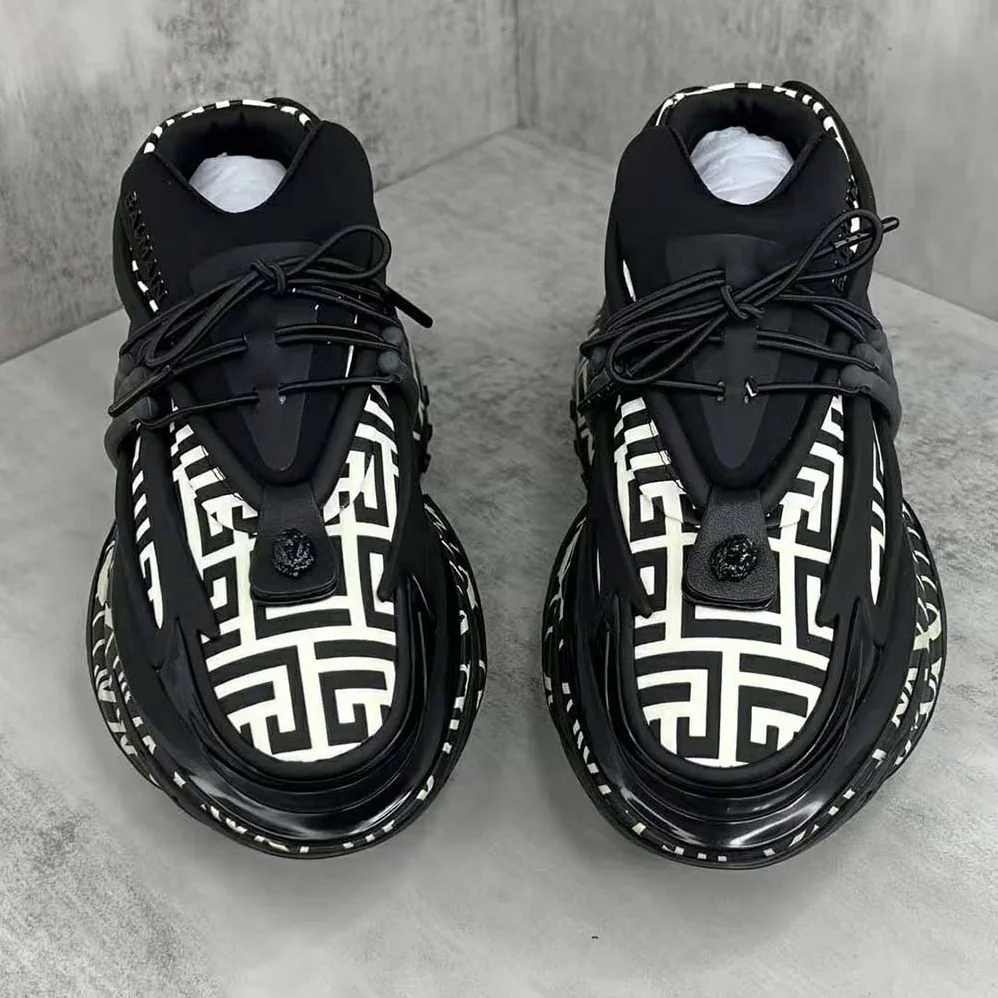 Balmain Neoprene and Calfskin Unicorn Low-Top Sneakers for Unisex in Black Balmain Neoprene and Calfskin Unicorn Low-Top Sneakers for Unisex in Black
