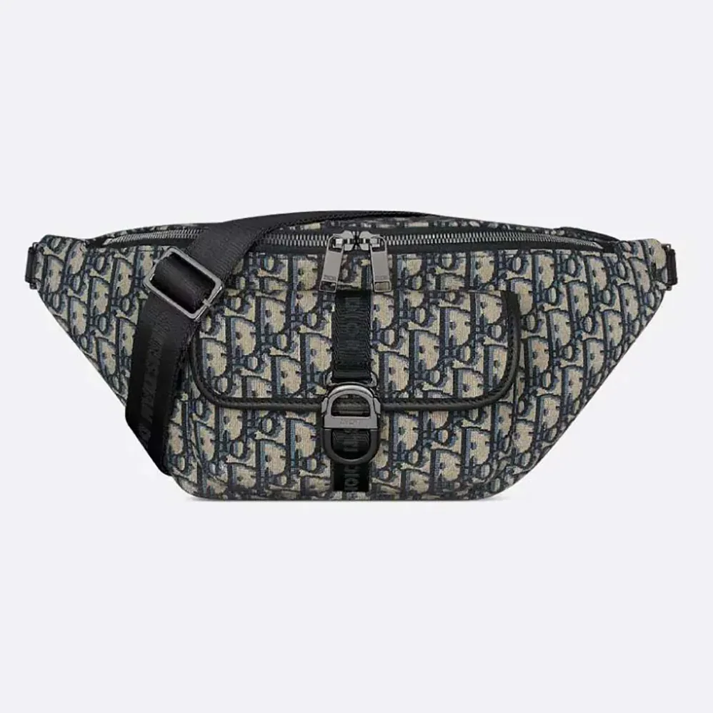 Dior Dior 8 Belt Bag Beige and Black Dior Oblique Jacquard for Men