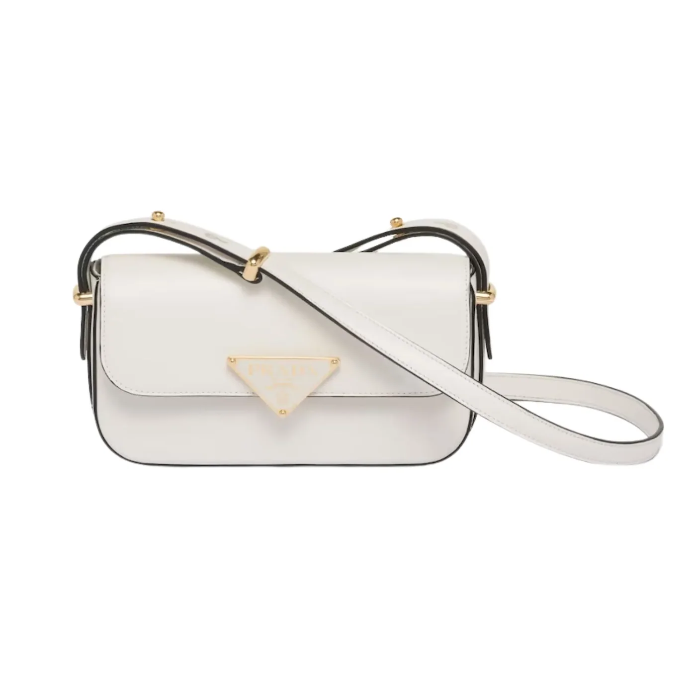 Prada Leather Shoulder White Bag 1BD339_ASK_F0PG7_V_MTO- / 8 Inches