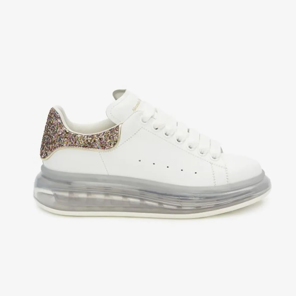 Alexander Mcqueen White Smooth Calf Leather Oversized Sneaker for Women Alexander Mcqueen White Smooth Calf Leather Oversized Sneaker for Women