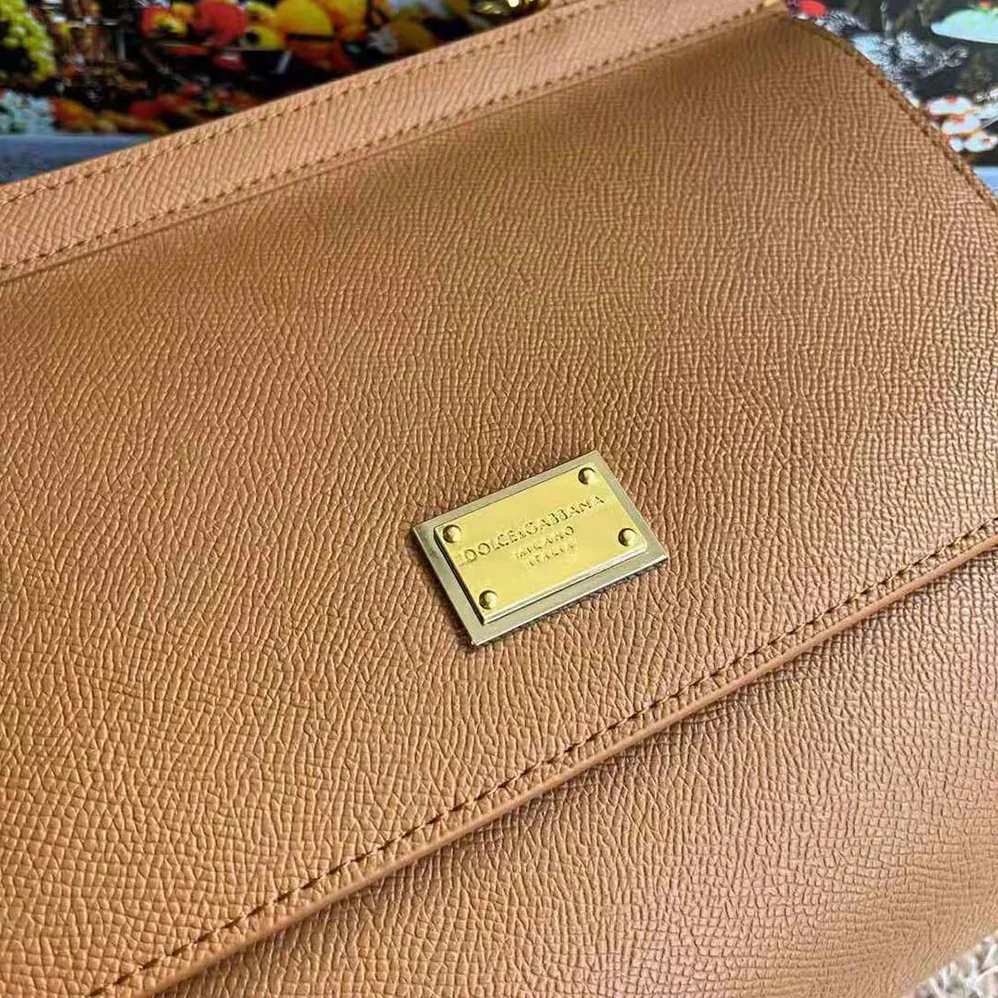 Dolce Gabbana D&G Medium Dauphine Leather Sicily Bag for Women in Beige