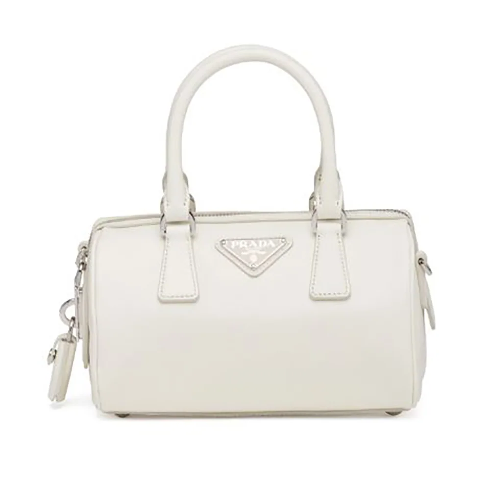 Prada Saffiano Leather Top-handle Bag for Women in White Prada Saffiano Leather Top-handle Bag for Women in White