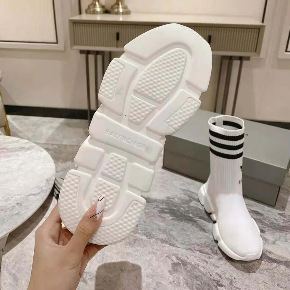 Balenciaga adidas Speed Sneaker in White and Black Sole Unit is Done in Collaboration with Adidas for Unisex Balenciaga adidas Speed Sneaker in White and Black Sole Unit is Done in Collaboration with Adidas for Unisex
