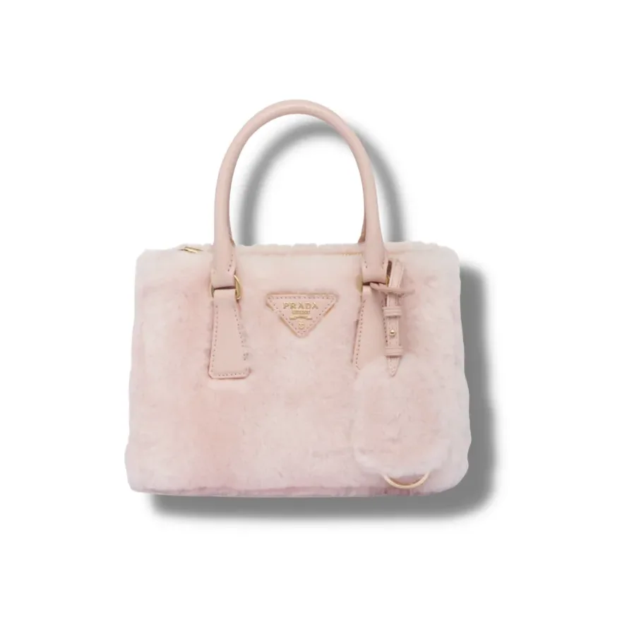 Prada Galleria Shearling Mini in bag Orchid Pink