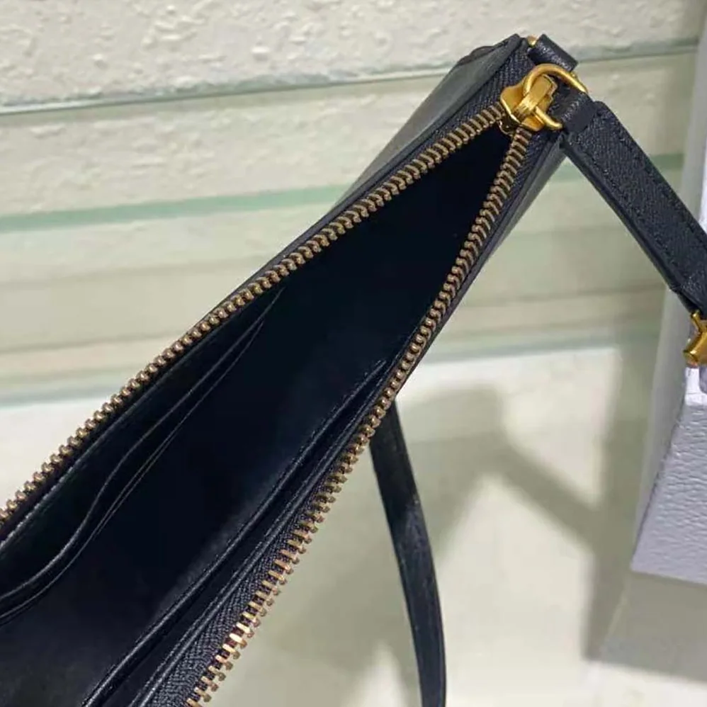 Dior Saddle Shoulder Pouch Black Goatskin for Women
