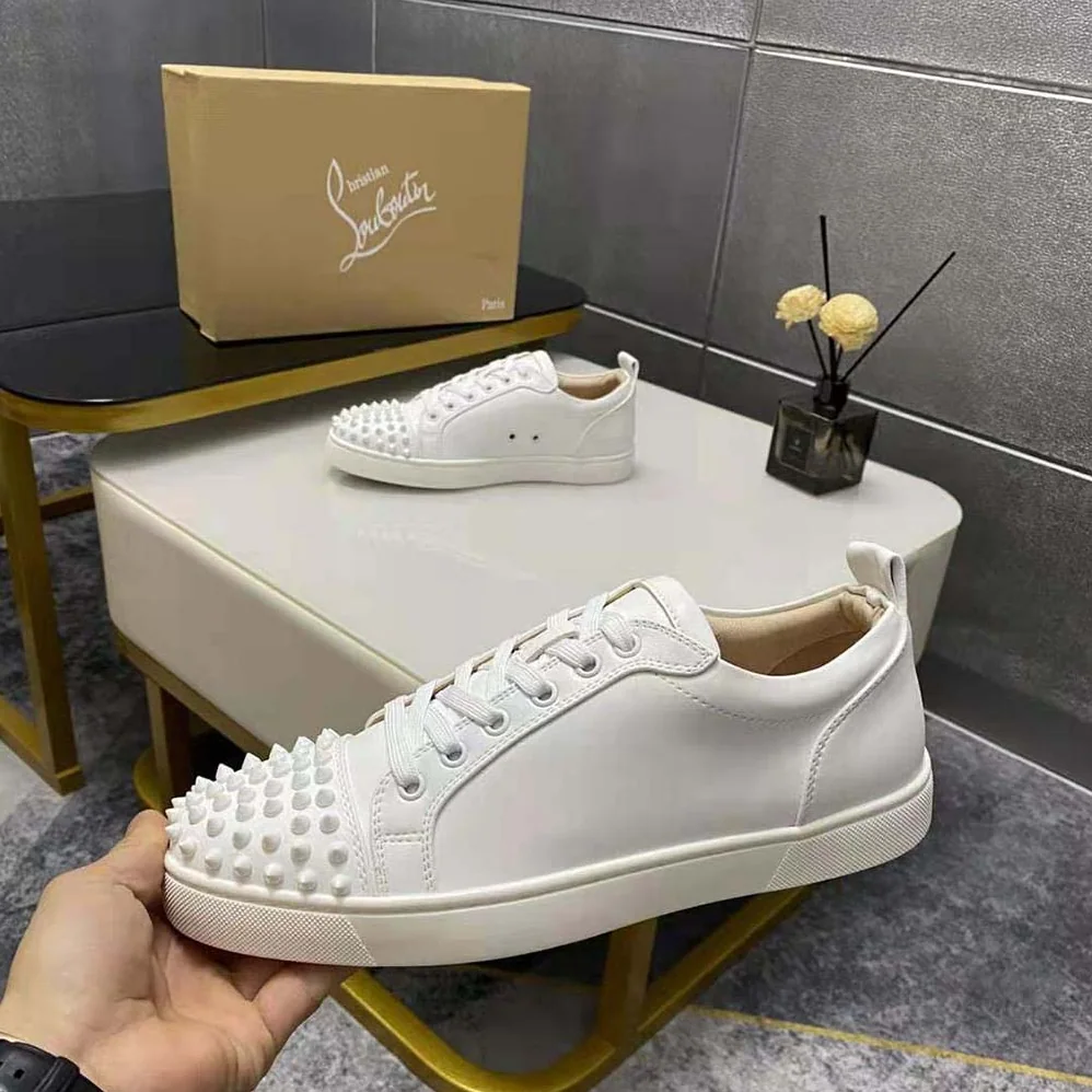 Christian Louboutin Louis Junior Spikes for Men in White