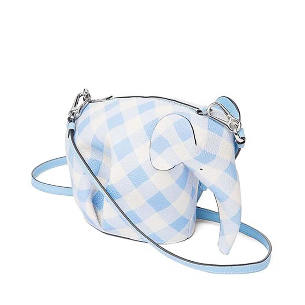 Loewe Elephant Gingham Mini Bag Soft Blue for Women Loewe Elephant Gingham Mini Bag Soft Blue for Women