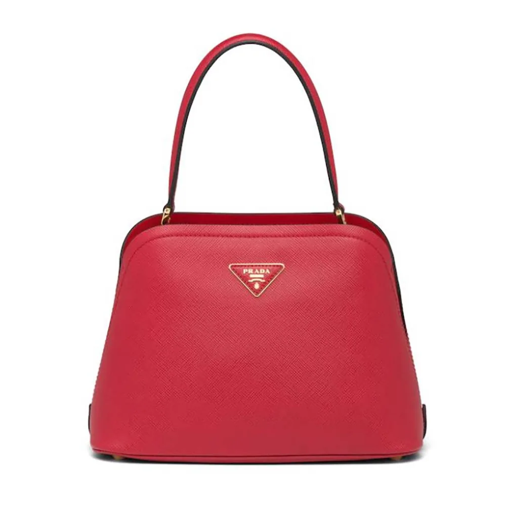 Prada Medium Saffiano Leather Prada Matinee Bag for Women in Red Prada Medium Saffiano Leather Prada Matinee Bag for Women in Red