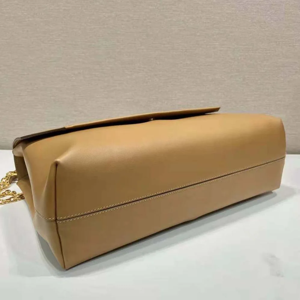 Prada Large leather Shoulder Bag for Women in Brown