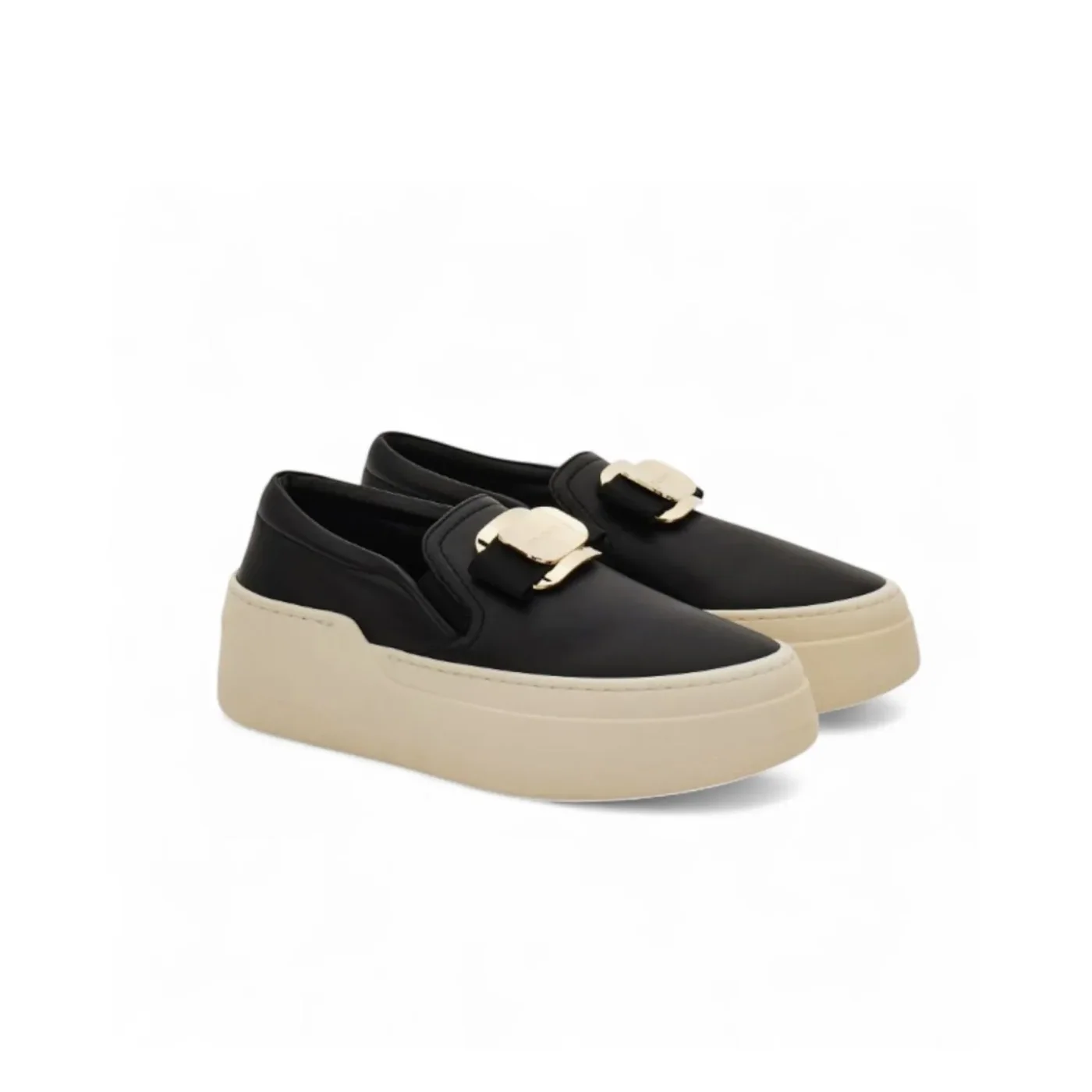 Ferragamo New Vara Plate Slip On Sneakers Black Ferragamo New Vara Plate Slip On Sneakers Black